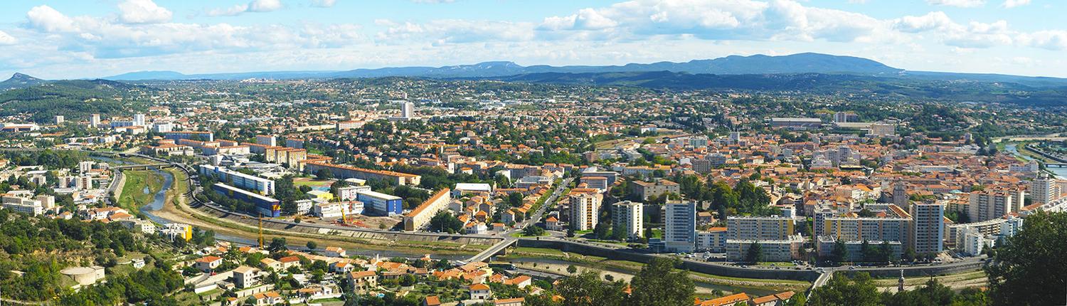 Ville d'Alès Vue aérienne de la ville d'Alès